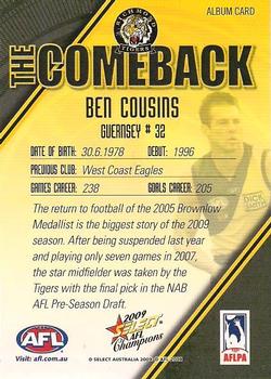 2009 Select AFL Champions - The Comeback #NNO Ben Cousins Back